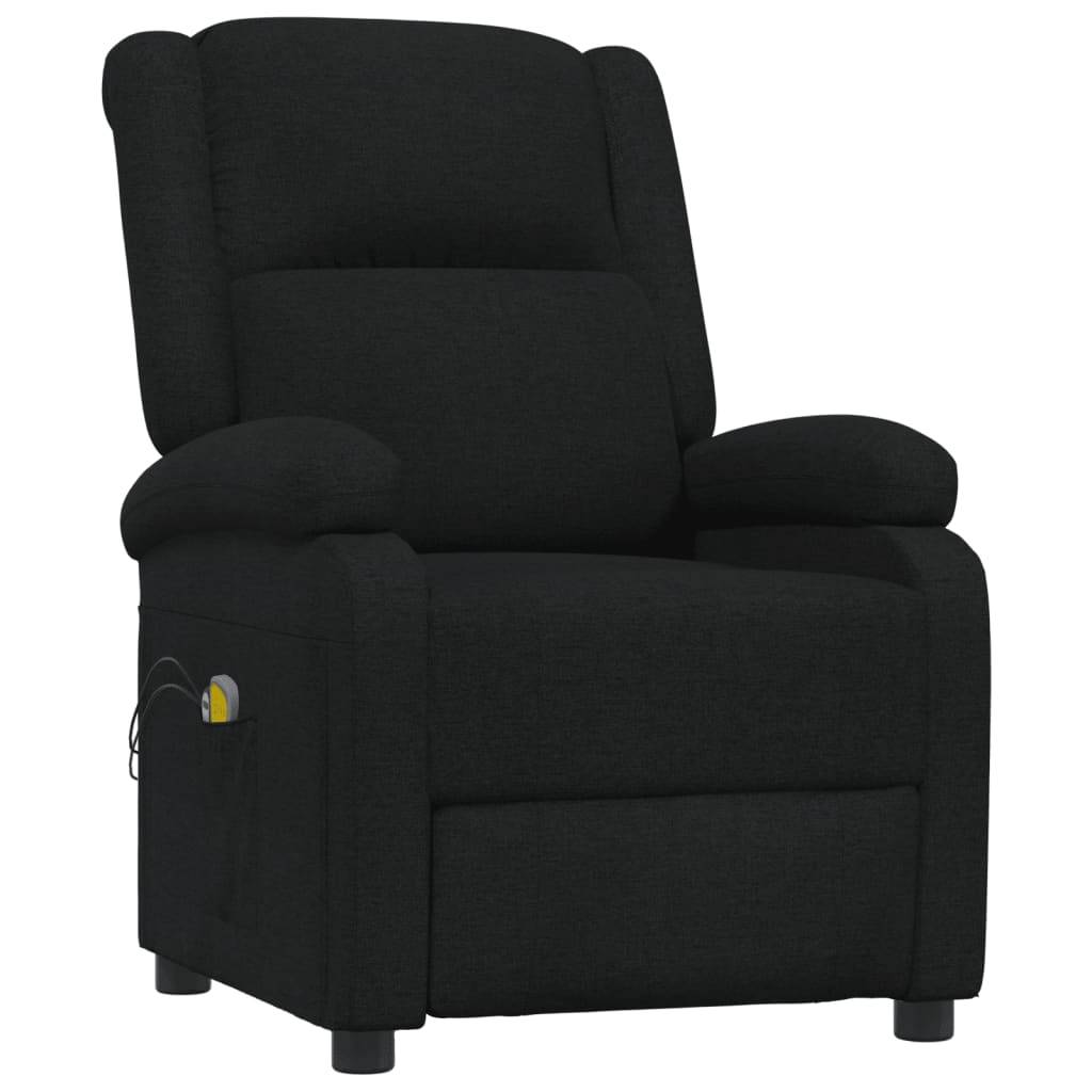vidaXL Massagesessel Elektrisch Schwarz Stoff