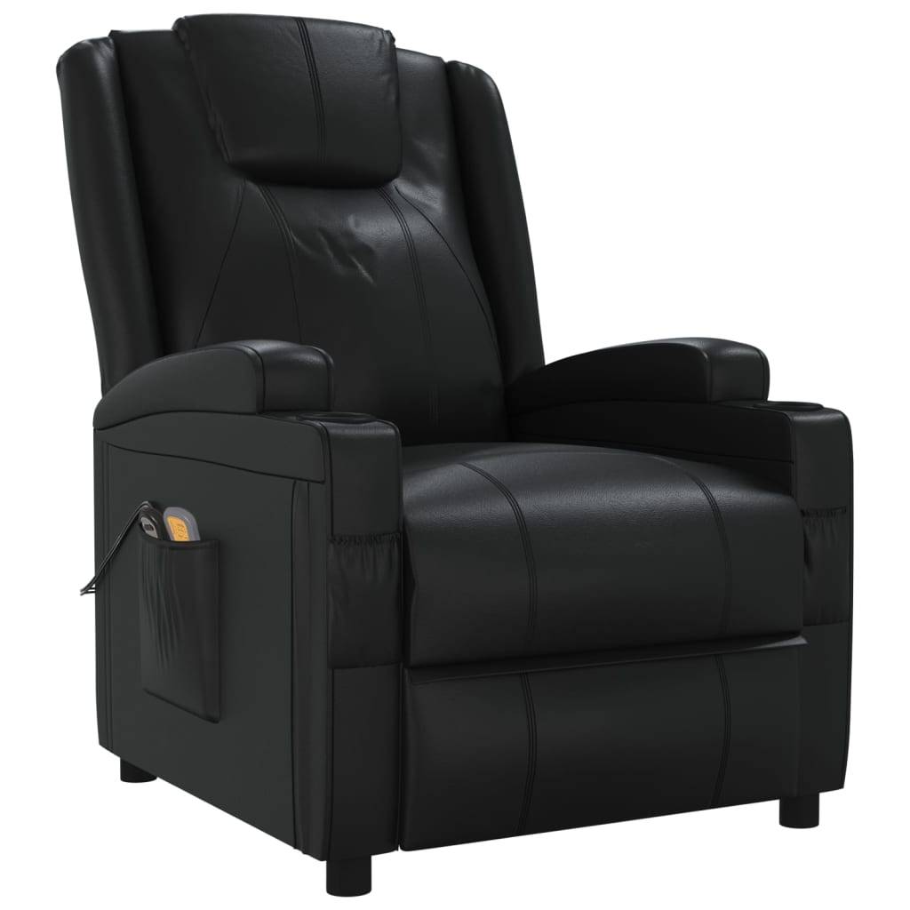 vidaXL Massagesessel Elektrisch Schwarz Kunstleder