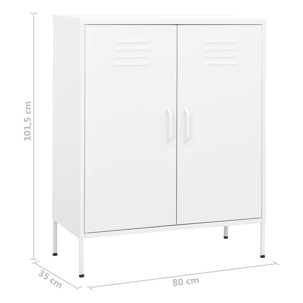 vidaXL Lagerschrank Weiß 80x35x101,5 cm Stahl