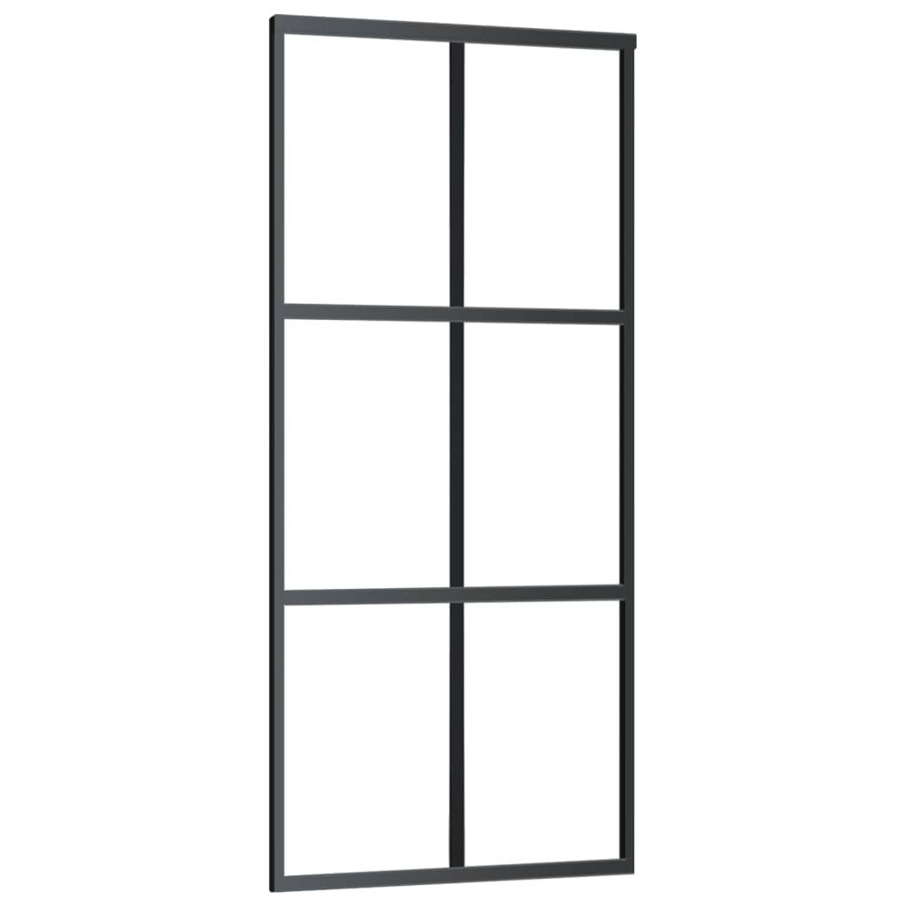 vidaXL Schiebetür mit Beschlag ESG-Glas & Aluminium 90x205 cm