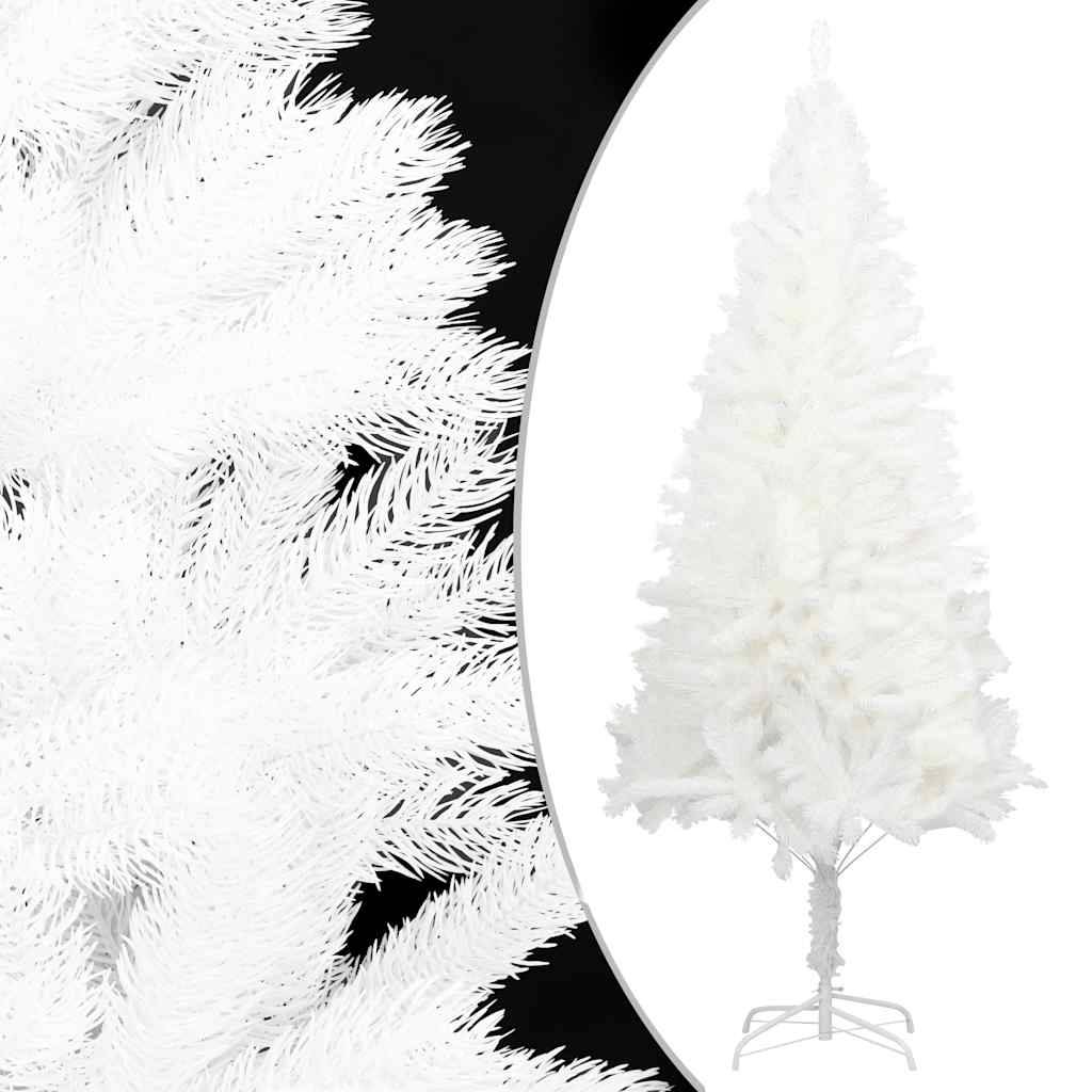 vidaXL Künstlicher Weihnachtsbaum mit Beleuchtung & Kugeln Weiß 210 cm