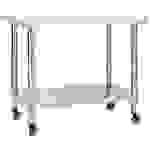 vidaXL Küchen-Arbeitstisch mit Rollen 80x60x85 cm Edelstahl