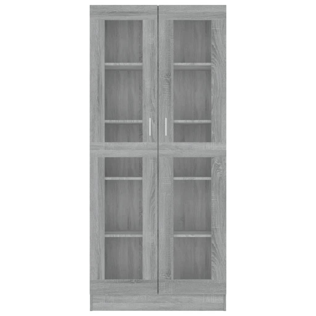 vidaXL Vitrinenschrank Grau Sonoma 82,5x30,5x185,5 cm Holzwerkstoff