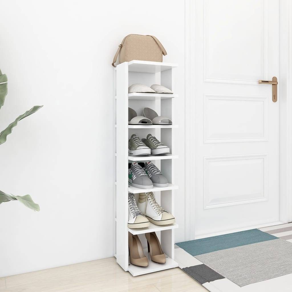 vidaXL Schuhschrank Weiß 27,5x27x102 cm Holzwerkstoff
