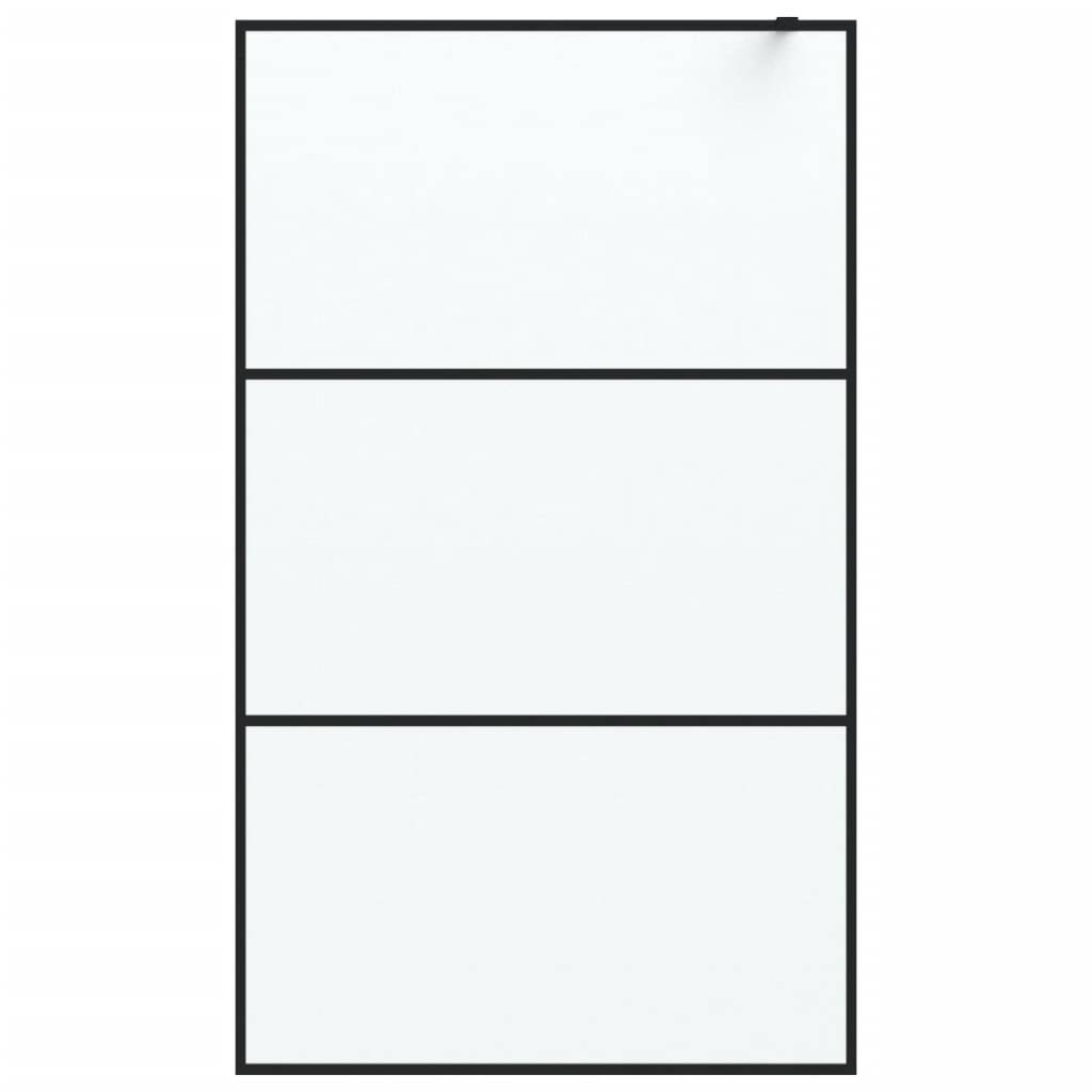 vidaXL Duschwand für Begehbare Dusche Schwarz 115x195 cm Matt ESG-Glas