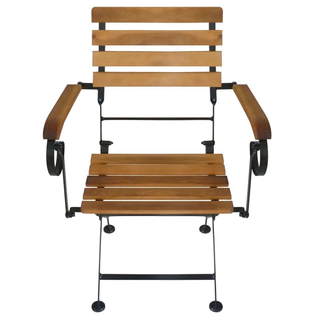 vidaXL Klappbare Gartenstühle 4 Stk. Stahl und Massivholz Akazie
