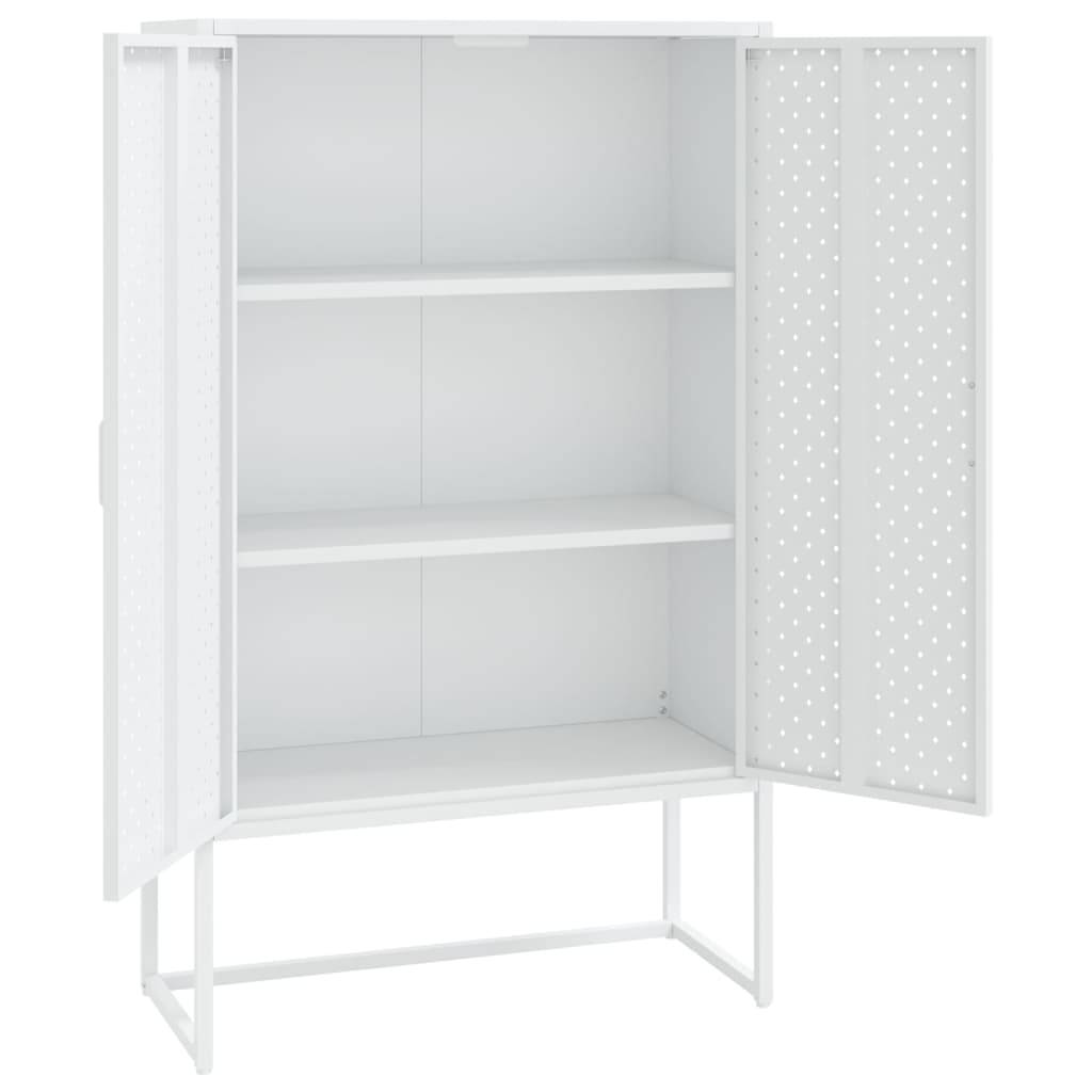vidaXL Highboard Weiß 80x35x135 cm Stahl