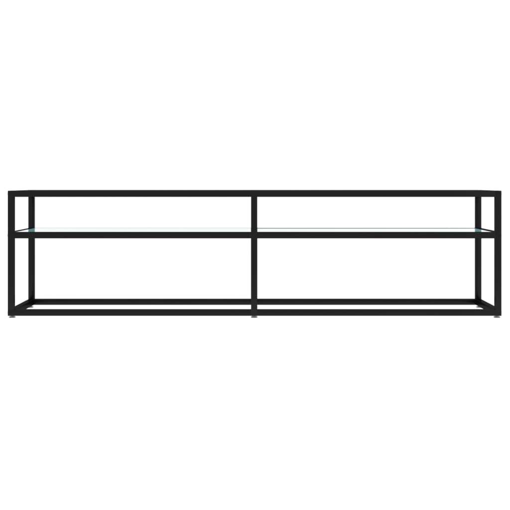 vidaXL TV-Schrank Weiß Marmor-Optik 160x40x40,5 cm Hartglas