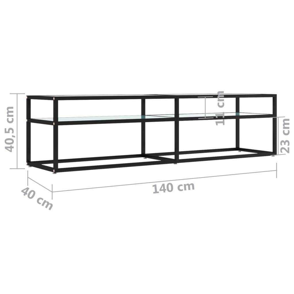 vidaXL TV-Schrank Weiß Marmor-Optik 160x40x40,5 cm Hartglas