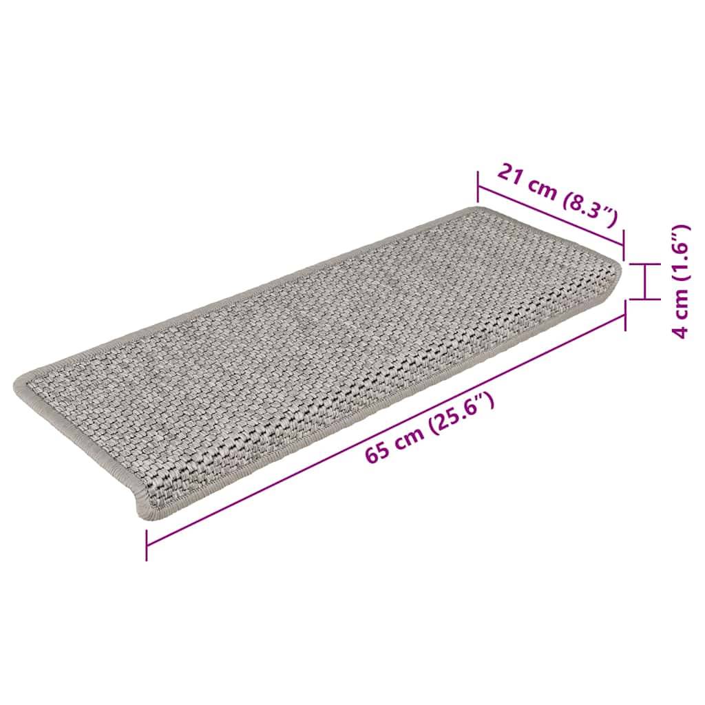vidaXL Treppenmatten Selbstklebend Sisal-Optik 15 Stk. 65x21x4 cm