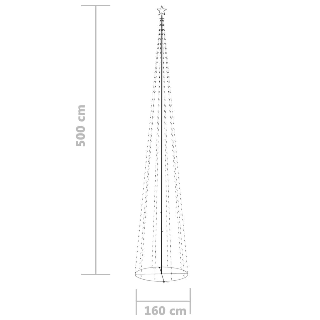 vidaXL Weihnachtsbaum Kegelform 752 LEDs Deko Blau 160x500 cm