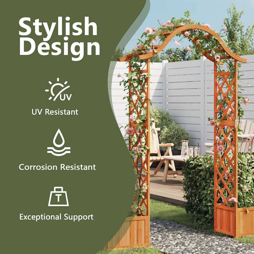 vidaXL Garten-Pergola mit Blumenkasten Massivholz Tanne