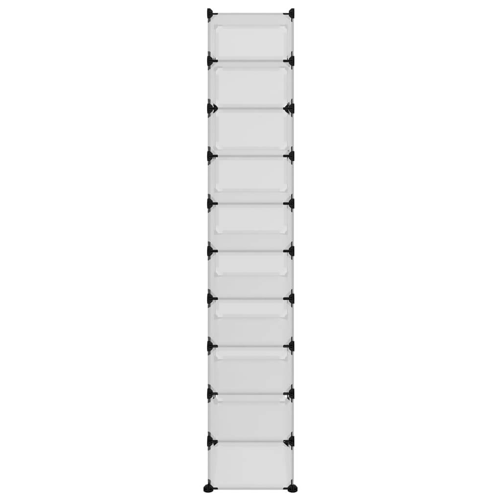 vidaXL Schuhregal Transparent 44x32x174 cm PP