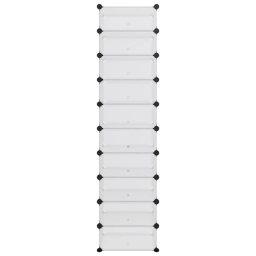 vidaXL Schuhregal Transparent 44x32x174 cm PP
