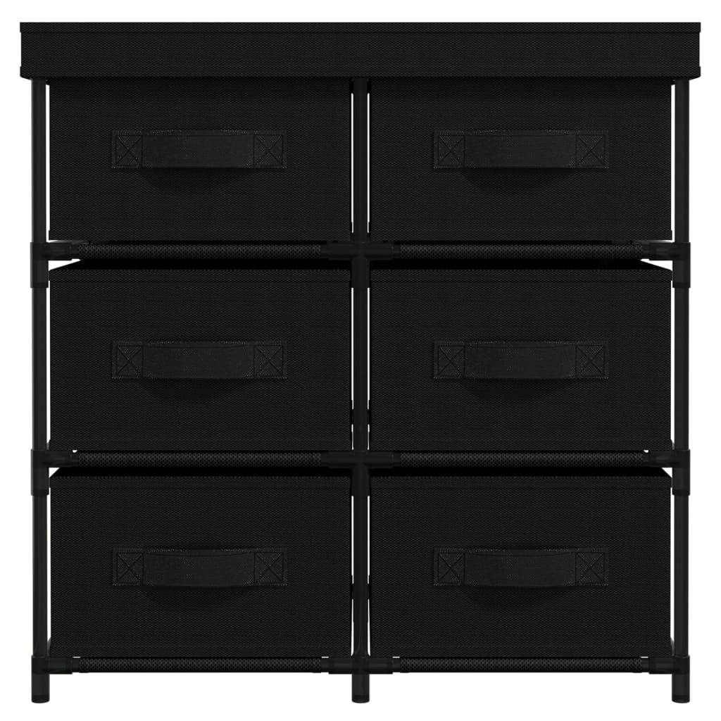 vidaXL Aufbewahrungsschrank mit 6 Schubladen 55×29×55 cm Schwarz Stahl