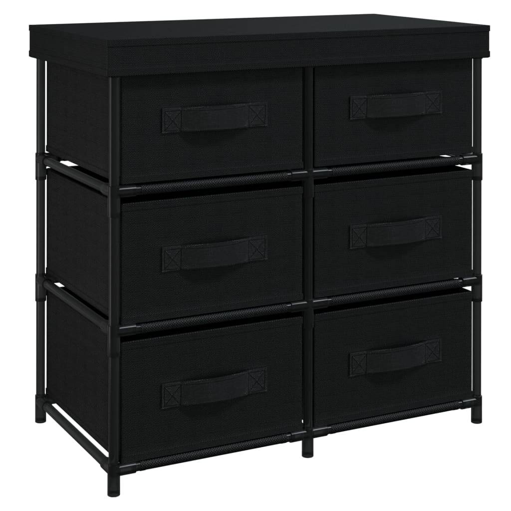 vidaXL Aufbewahrungsschrank mit 6 Schubladen 55×29×55 cm Schwarz Stahl