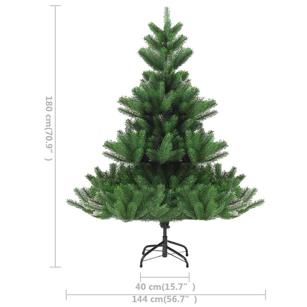 vidaXL Künstlicher Weihnachtsbaum Nordmann LED & Kugeln Grün 180 cm