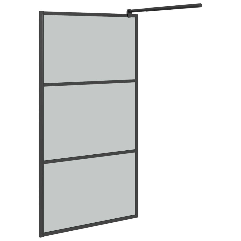 vidaXL Duschwand für Walk-In Dusche 115x195 cm Dunkel ESG Glas Schwarz
