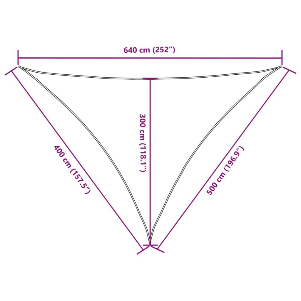 vidaXL Sonnensegel Oxford-Gewebe Dreieckig 4x5x6,4 m Weiß