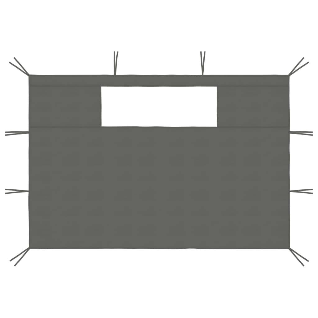 vidaXL Pavillon-Seitenwände mit Fenstern 2 Stk. Anthrazit
