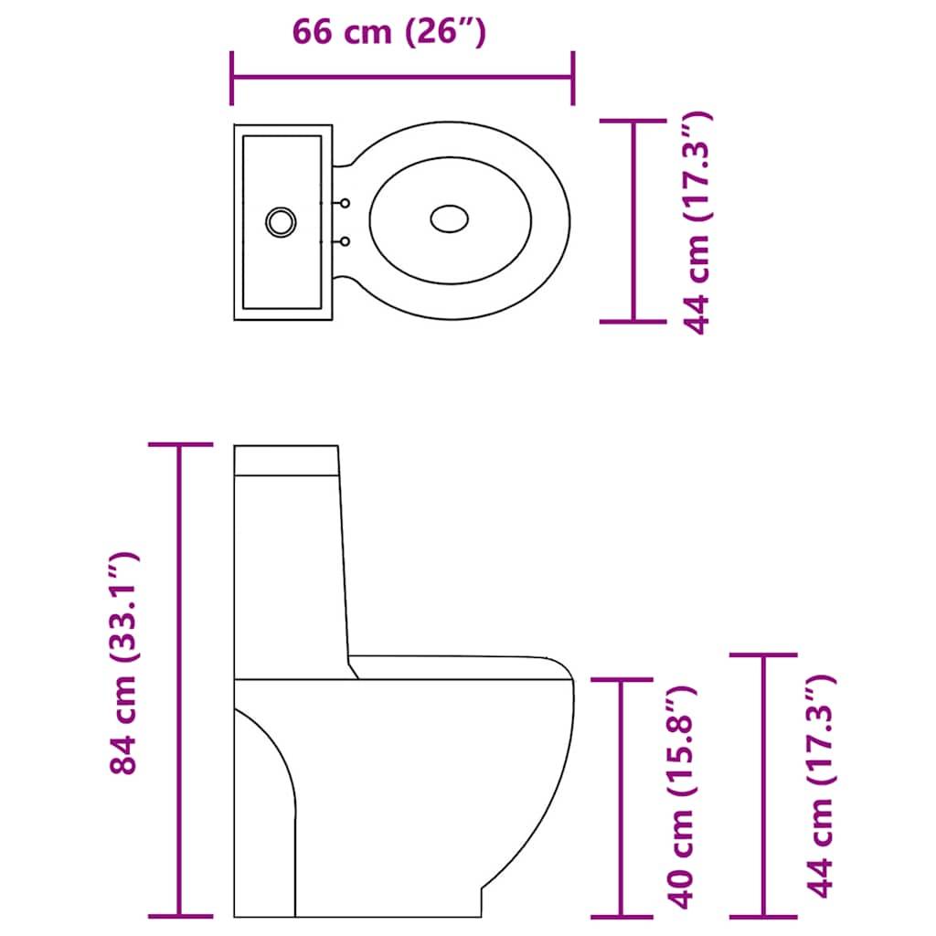 vidaXL WC Keramik-Toilette Badezimmer Rund Senkrechter Abgang Schwarz