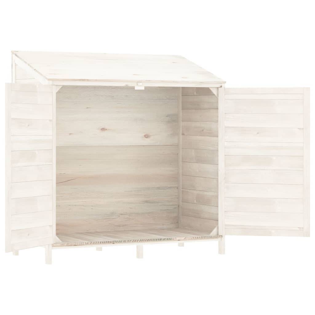 vidaXL Geräteschuppen Weiß 102x52x112 cm Massivholz Tanne
