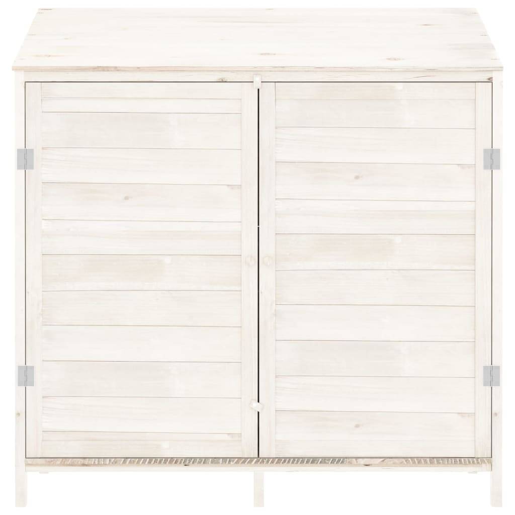 vidaXL Geräteschuppen Weiß 102x52x112 cm Massivholz Tanne