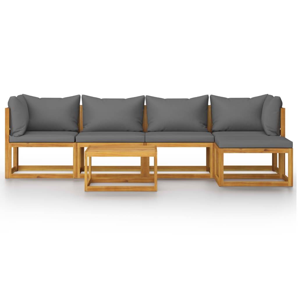 vidaXL 6-tlg. Garten-Lounge-Set mit Auflagen Massivholz Akazie