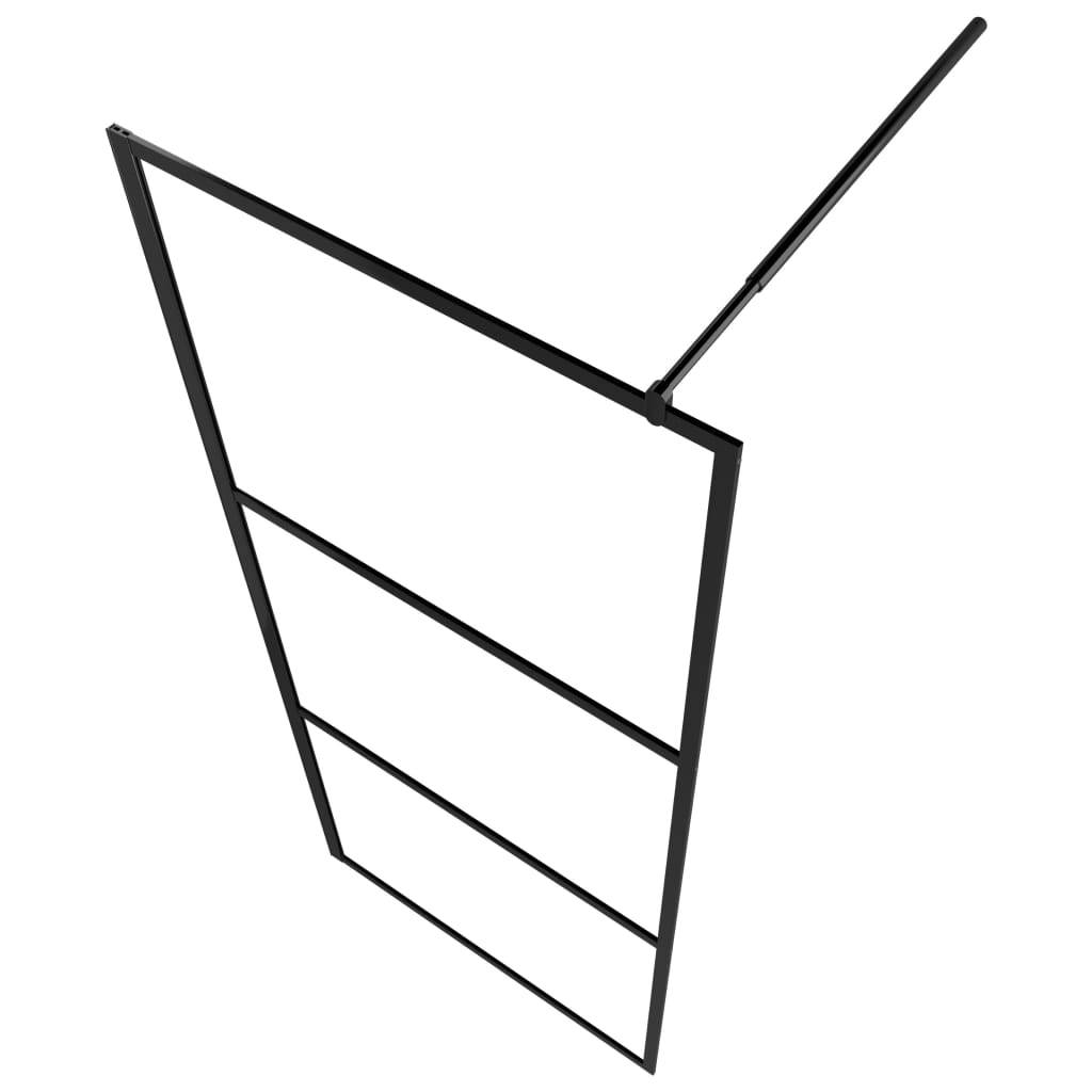 vidaXL Duschwand für Begehbare Duschen ESG-Klarglas Schwarz 80x195 cm
