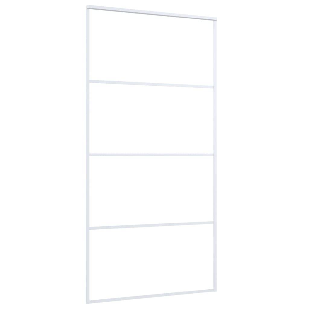 vidaXL Schiebetür ESG Glas und Aluminium 102,5x205 cm Weiß