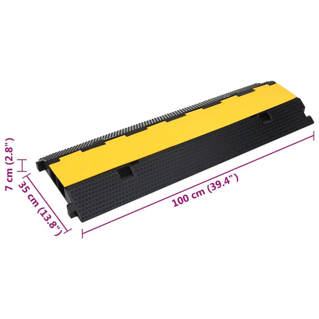 vidaXL Kabelbrücke 2 Kanäle Gummi 100 cm