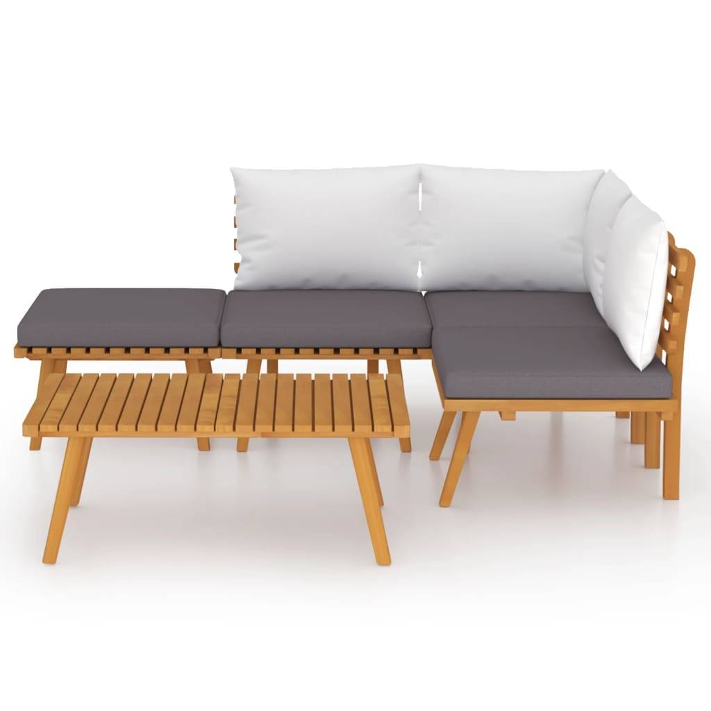 vidaXL 5-tlg. Garten-Lounge-Set mit Kissen Massivholz Akazie