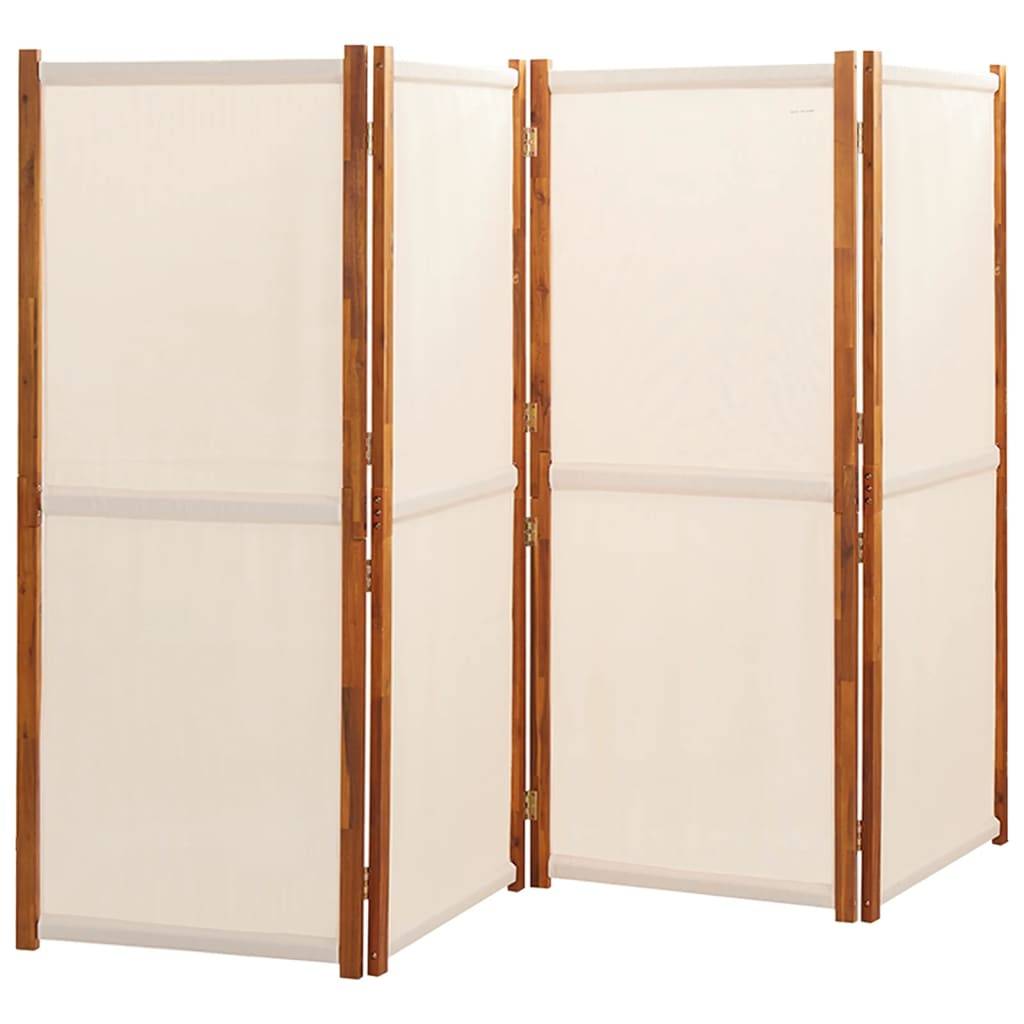 vidaXL 4-tlg. Raumteiler Cremeweiß 280x180 cm