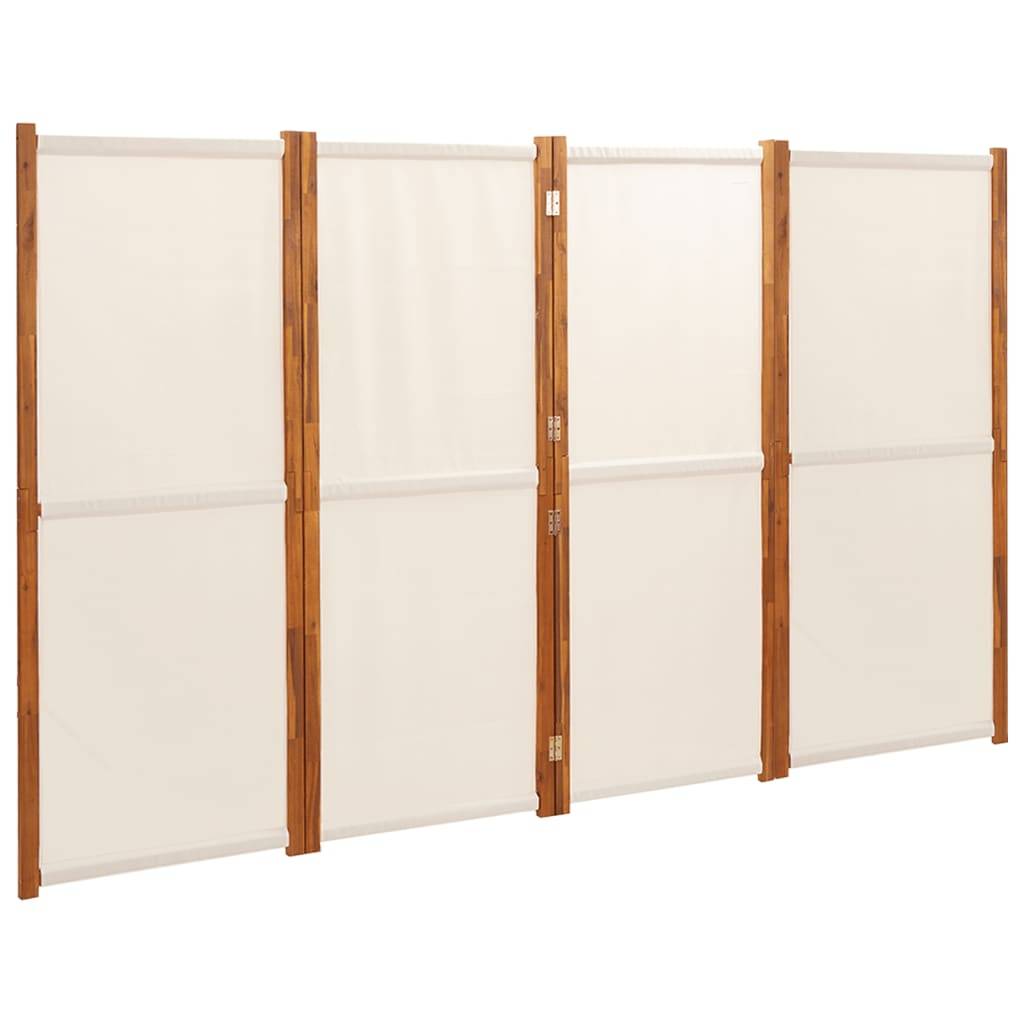 vidaXL 4-tlg. Raumteiler Cremeweiß 280x180 cm