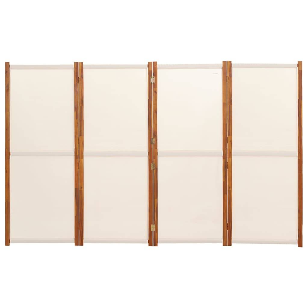 vidaXL 4-tlg. Raumteiler Cremeweiß 280x180 cm