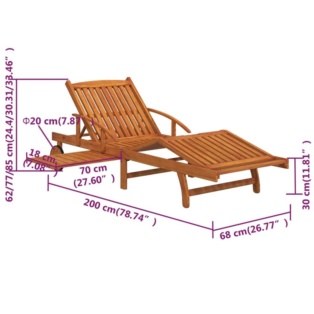 vidaXL Sonnenliegen 2 Stk. Massivholz Akazie