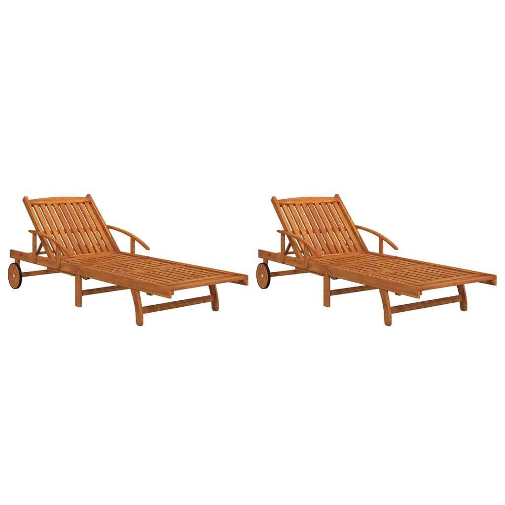 vidaXL Sonnenliegen 2 Stk. Massivholz Akazie