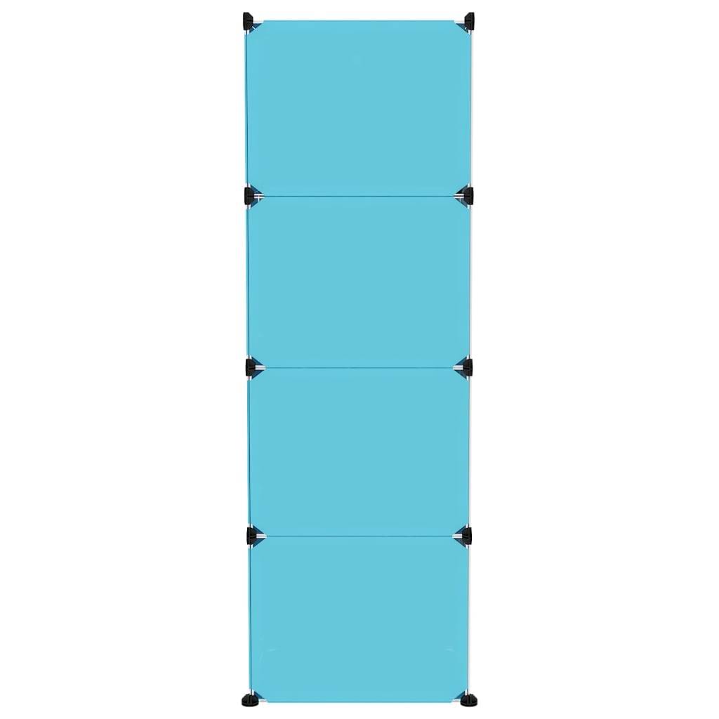 vidaXL Kinderschrank Modular mit 12 Würfeln Blau PP