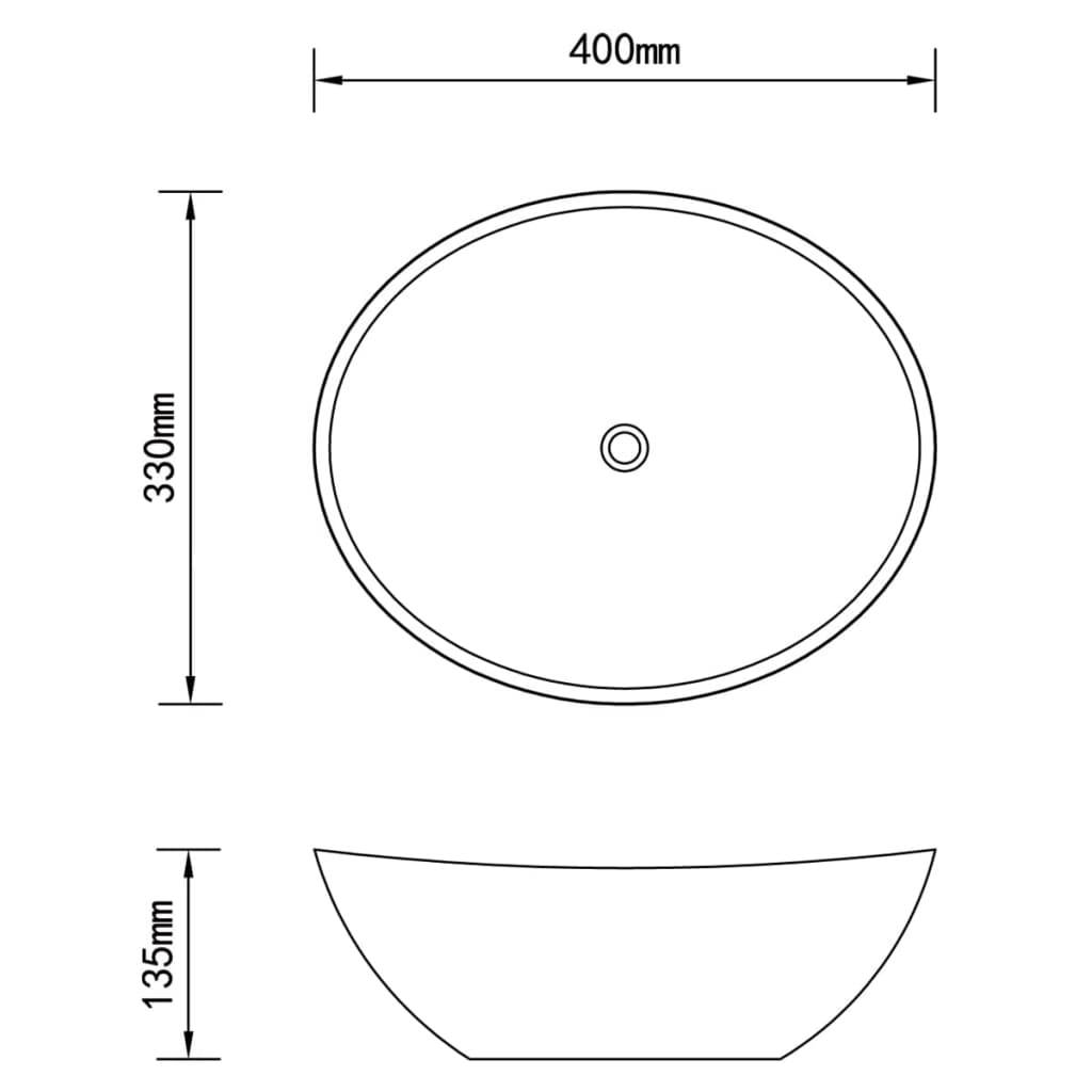 vidaXL Keramik Waschbecken 40 x 33 cm Oval Weiß
