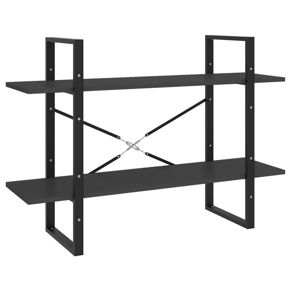 vidaXL Bücherregal 5 Fächer Grau 100x30x175 cm Holzwerkstoff