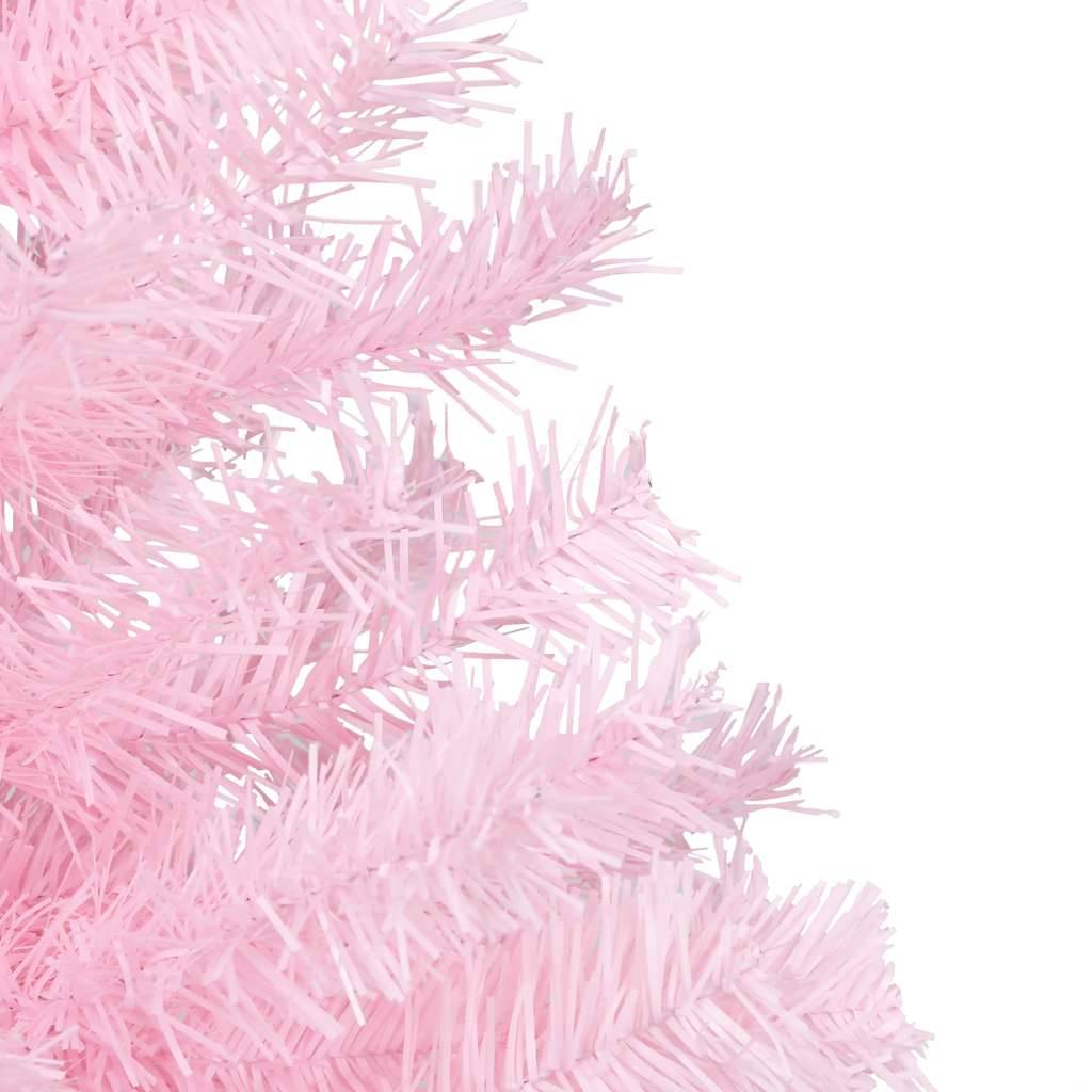 vidaXL Künstlicher Weihnachtsbaum mit Beleuchtung &amp; Kugeln Rosa 240cm