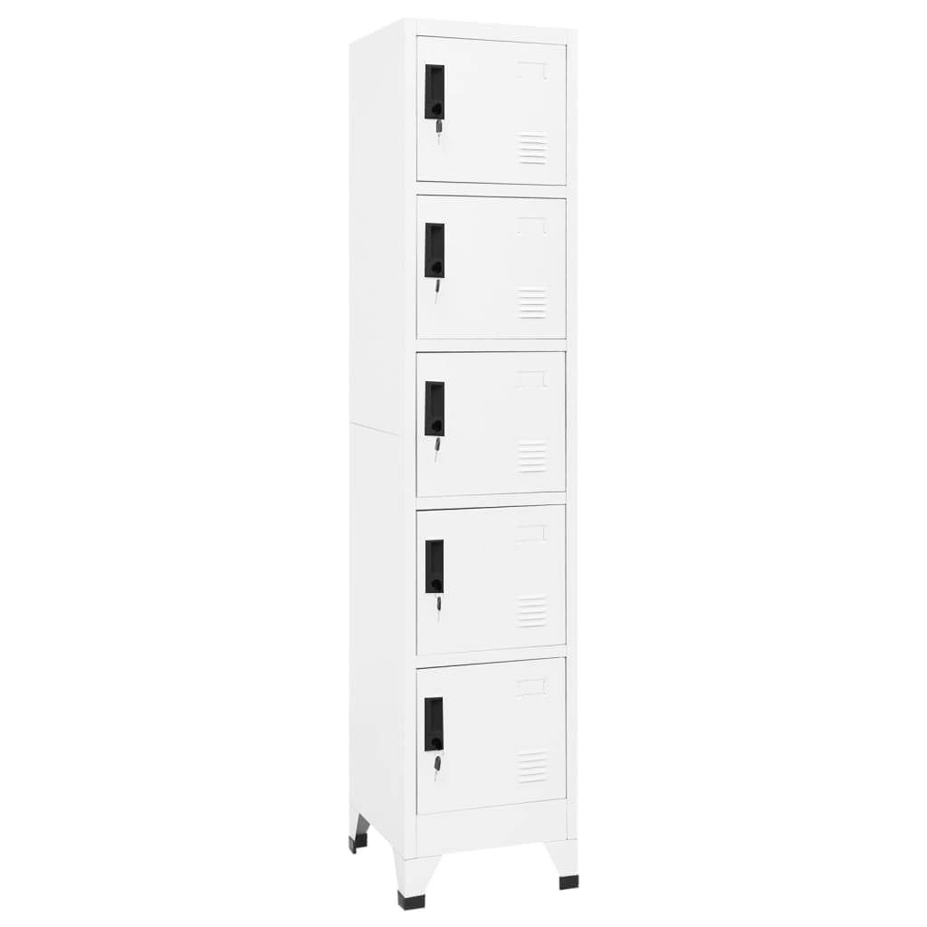 vidaXL Schließfachschrank Weiß 38x40x180 cm Stahl