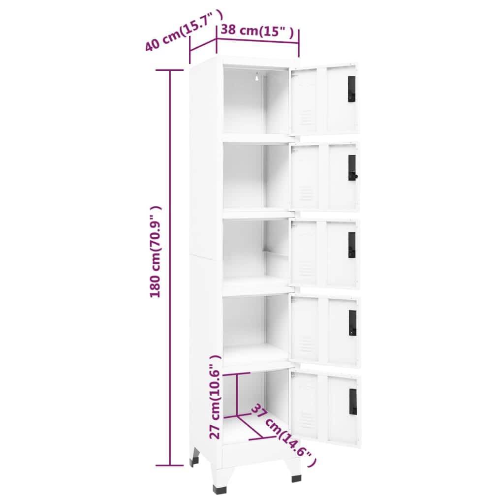 vidaXL Schließfachschrank Weiß 38x40x180 cm Stahl