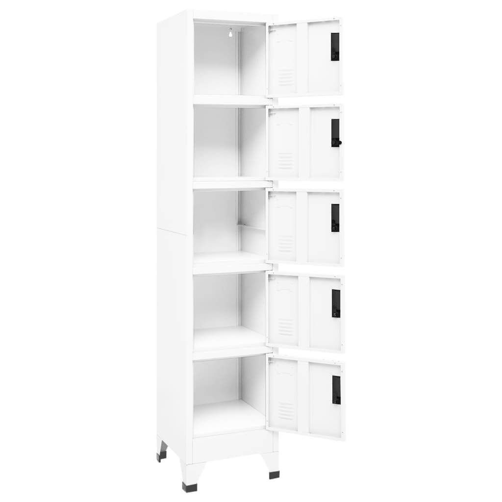 vidaXL Schließfachschrank Weiß 38x40x180 cm Stahl