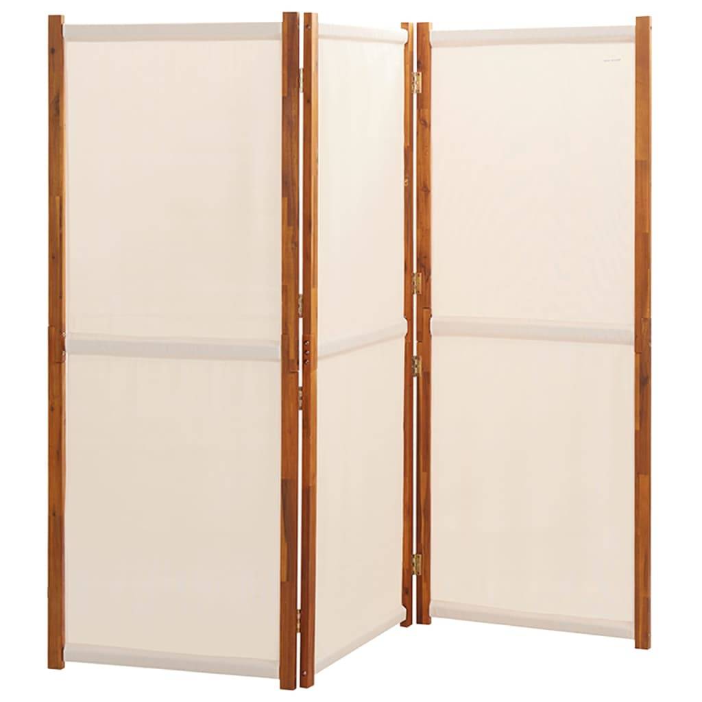 vidaXL 3-tlg. Raumteiler Cremeweiß 210x180 cm