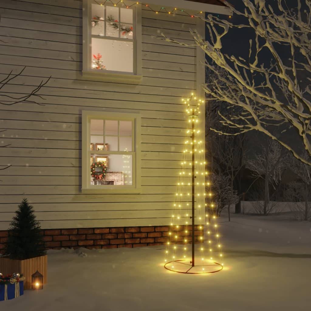 vidaXL LED-Weihnachtsbaum Kegelform Warmweiß 108 LEDs 70x180 cm