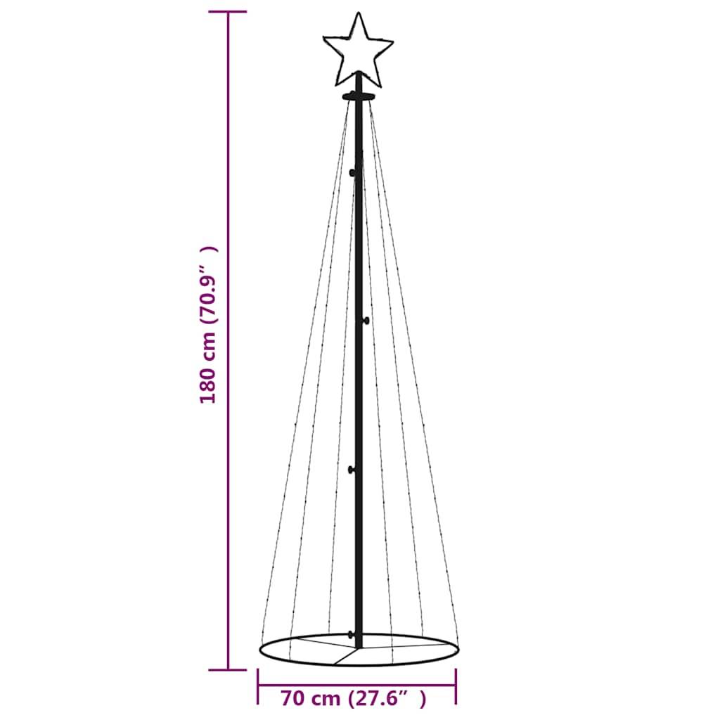 vidaXL LED-Weihnachtsbaum Kegelform Warmweiß 108 LEDs 70x180 cm