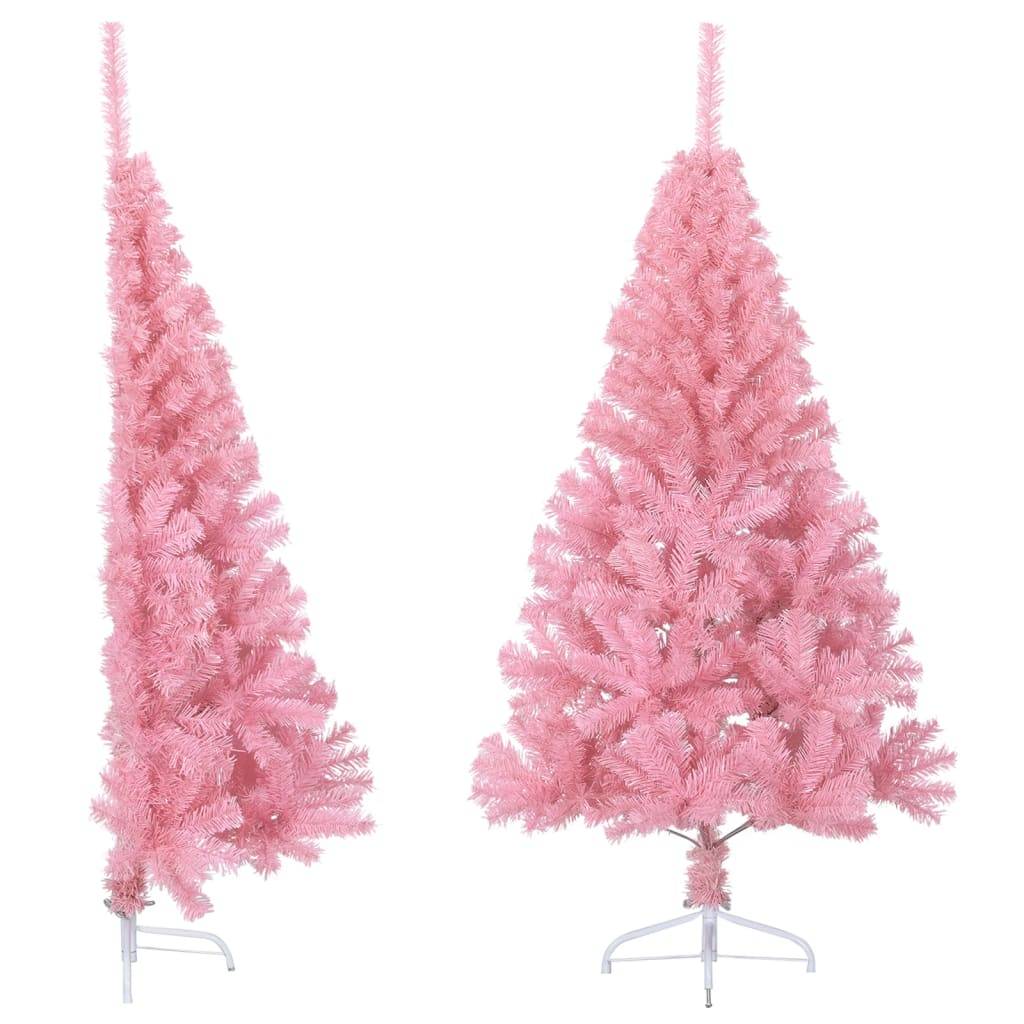 vidaXL Künstlicher Halb-Weihnachtsbaum mit Ständer Rosa 150 cm PVC