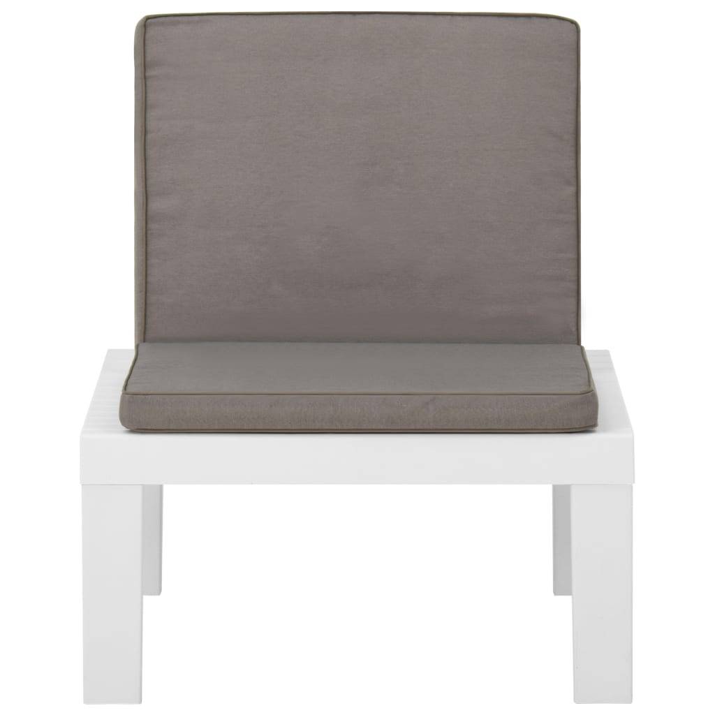 vidaXL Garten-Lounge-Stuhl mit Auflage Kunststoff Weiß