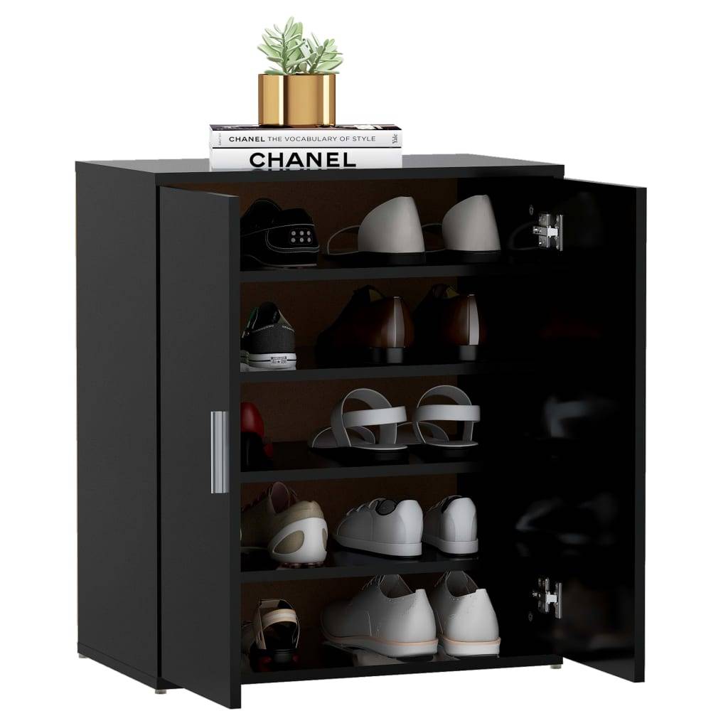 vidaXL Schuhschrank Schwarz 60x35x70 cm Holzwerkstoff
